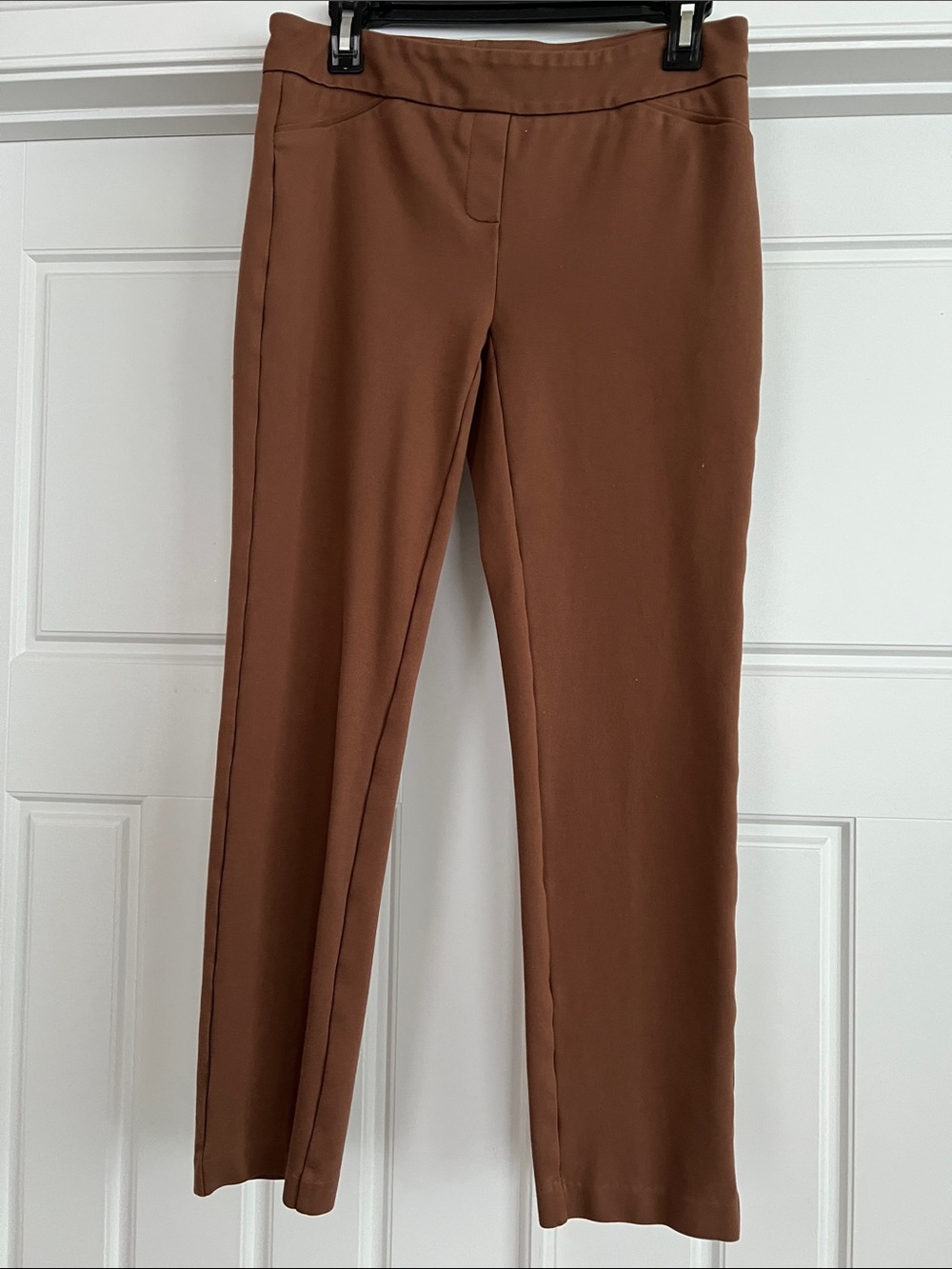 Rachel Zoe Rust Brown Straight-Leg Pull-On Pants
